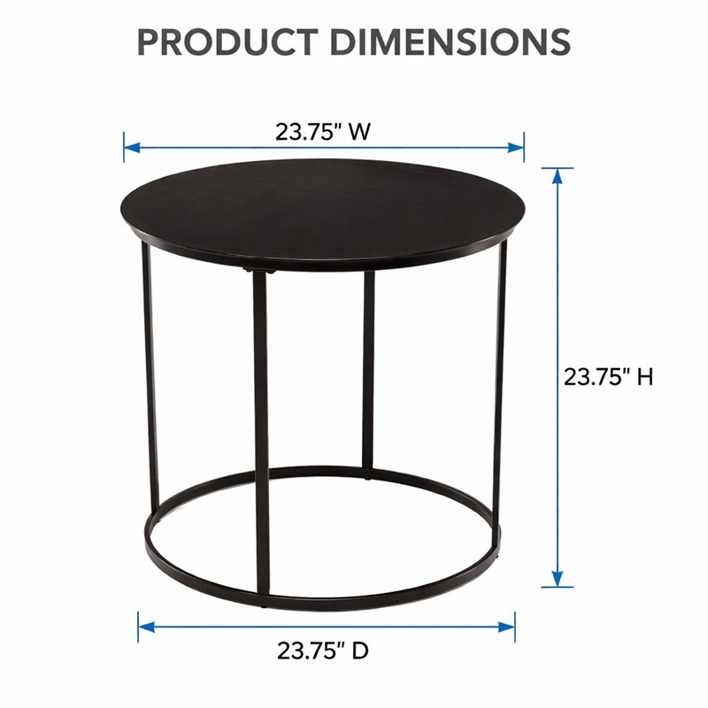 Boraam Landon Round Metal End Table - Dark Brown Finish