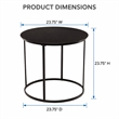 Boraam Landon Round Metal End Table - Dark Brown Finish