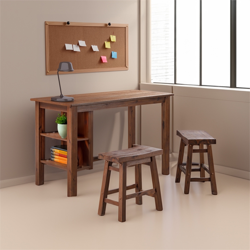 Boraam Brittany Rectangular Desk Table - Chestnut Wire-Brush Finish