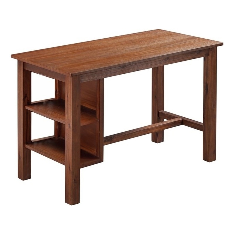 Boraam Brittany Rectangular Desk Table - Chestnut Wire-Brush Finish