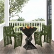Lorenzo Iron Rope 3pc Pub Set - Olive Green Finish