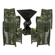Lorenzo Iron Rope 5pc Pub Set - Olive Green Finish