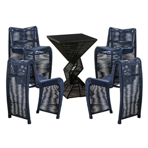 Lorenzo Iron Rope 5pc Pub Set - Blue Finish