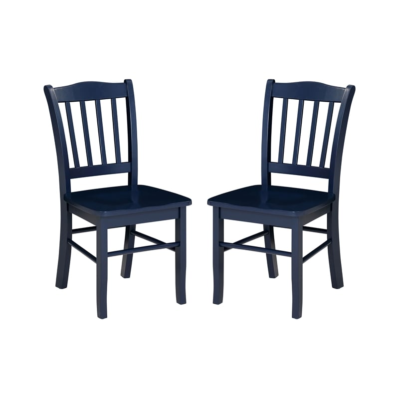 Boraam Shaker Dining Chairs Set of 2 in Navy Blue Finish