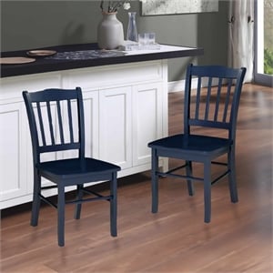 Boraam Shaker Dining Chairs Set of 2 in Navy Blue Finish