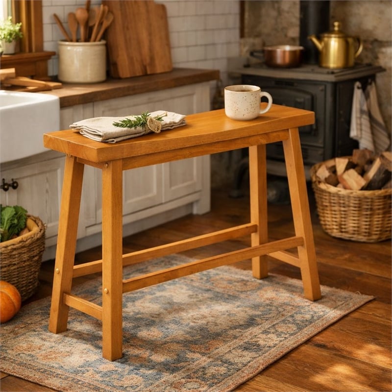Boraam Sonoma Backless Bench - Honey Oak