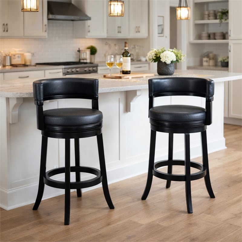 Boraam Balen Bar Height Swivel Stool - Black