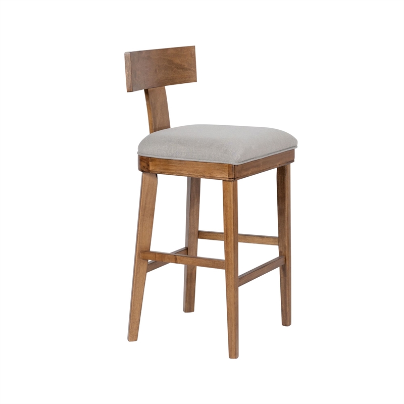 Boraam Theodora T- Back Bar Stool with Wood Seat Frame and Cushion