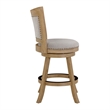 Boraam Melrose Grey Fabric Swivel Counter Stool - Driftwood Wire-Brush Finish
