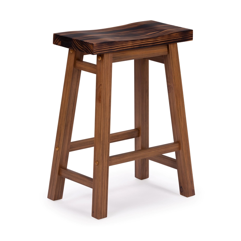 Sonoma Backless Saddle Counter Stool - Burnt Chestnut