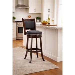 Boraam Augusta Swivel Wood Bar Stool - Java Finish