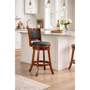 Boraam Augusta Swivel Wood Counter Stool - Cherry Finish