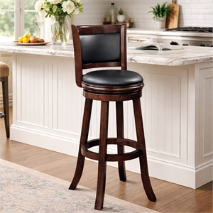Boraam Augusta Swivel Extra Tall Wood Bar Stool - Espresso Finish