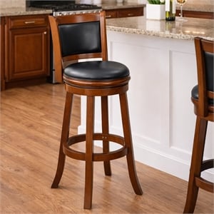 Boraam Augusta Swivel Extra Tall Wood Bar Stool - Emberwood Finish