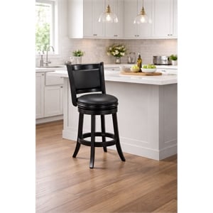 Boraam Augusta Swivel Wood Counter Stool - Ebony Finish