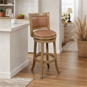 Boraam Augusta Swivel Wood Counter Stool - Toasted Oak Finish