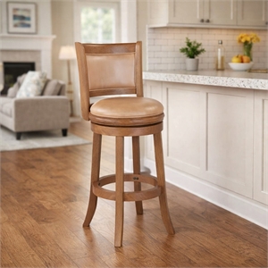 Boraam Augusta Swivel Wood Bar Stool - Toasted Oak