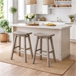 Sonoma Backless Saddle Bar Stools - Storm Gray Wire-Brush - Set of 2