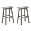 Sonoma Backless Saddle Bar Stools - Storm Gray Wire-Brush - Set of 2