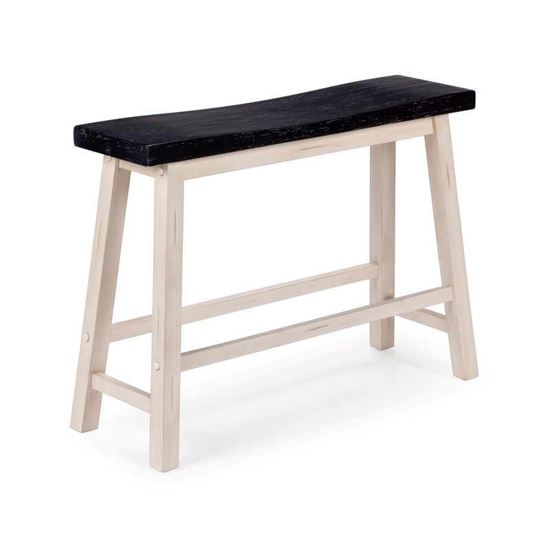 Sonoma Backless Bench - Antique White/European Black
