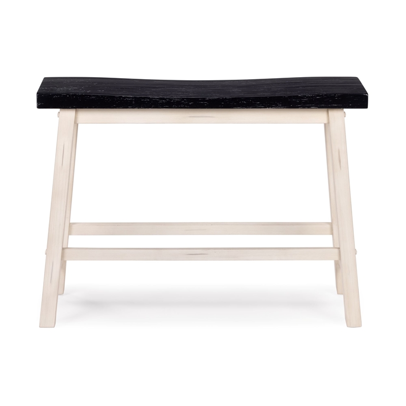 Sonoma Backless Bench - Antique White/European Black