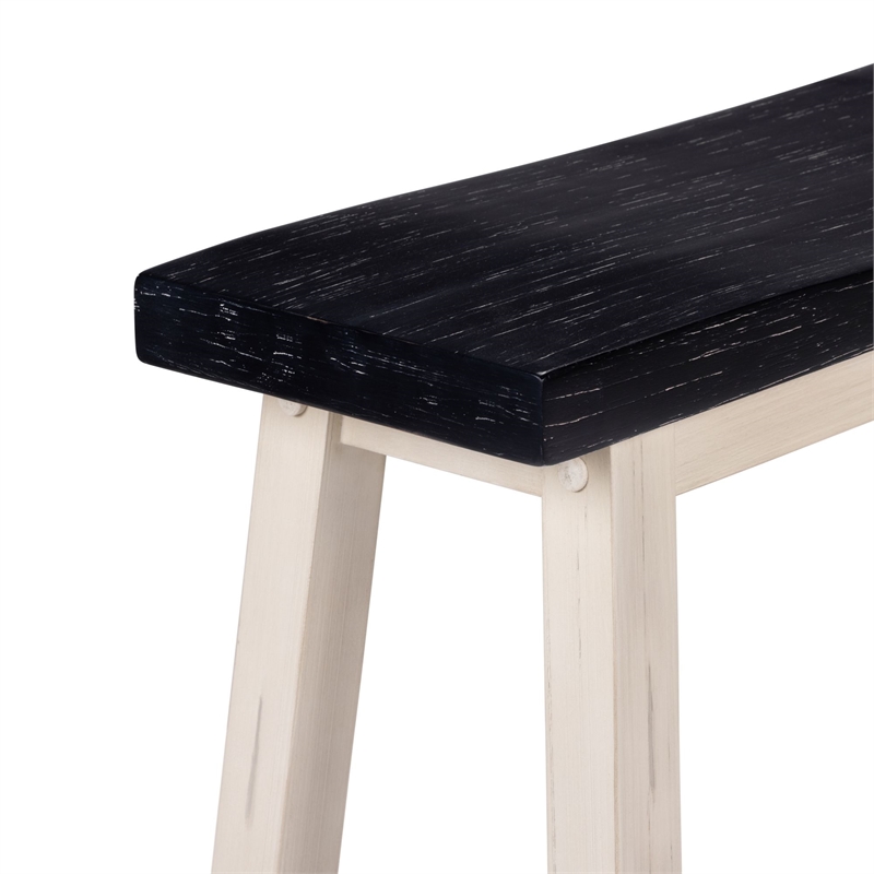 Sonoma Backless Bench - Antique White/European Black