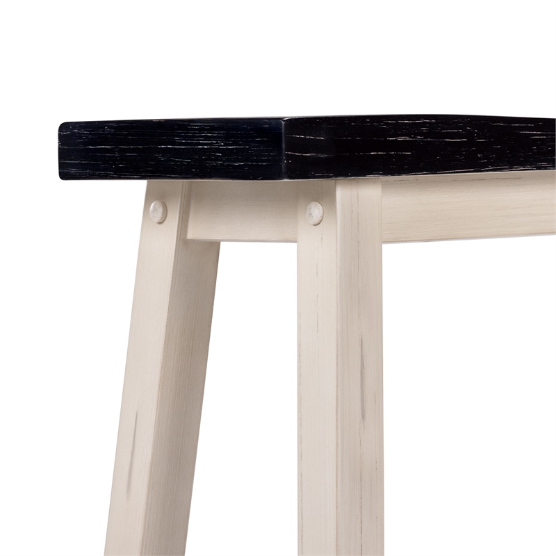 Sonoma Backless Bench - Antique White/European Black