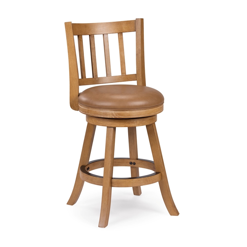 Sheldon Swivel Counter Stool - Chestnut Wire-Brush