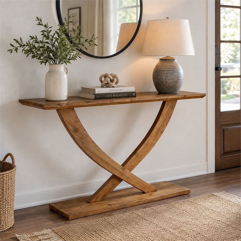 Rasmus Console Table - Barnwood Wire-Brush