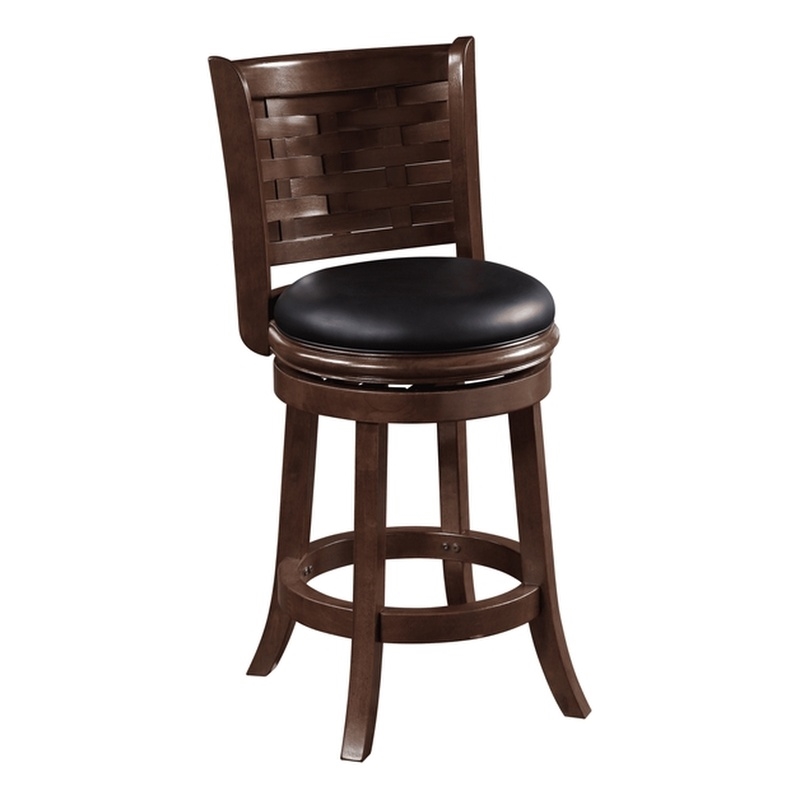 Boraam Wood Sumatra Counter Height Swivel Stool in Cappuccino Finish