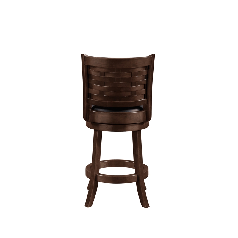 Boraam Wood Sumatra Counter Height Swivel Stool in Cappuccino Finish