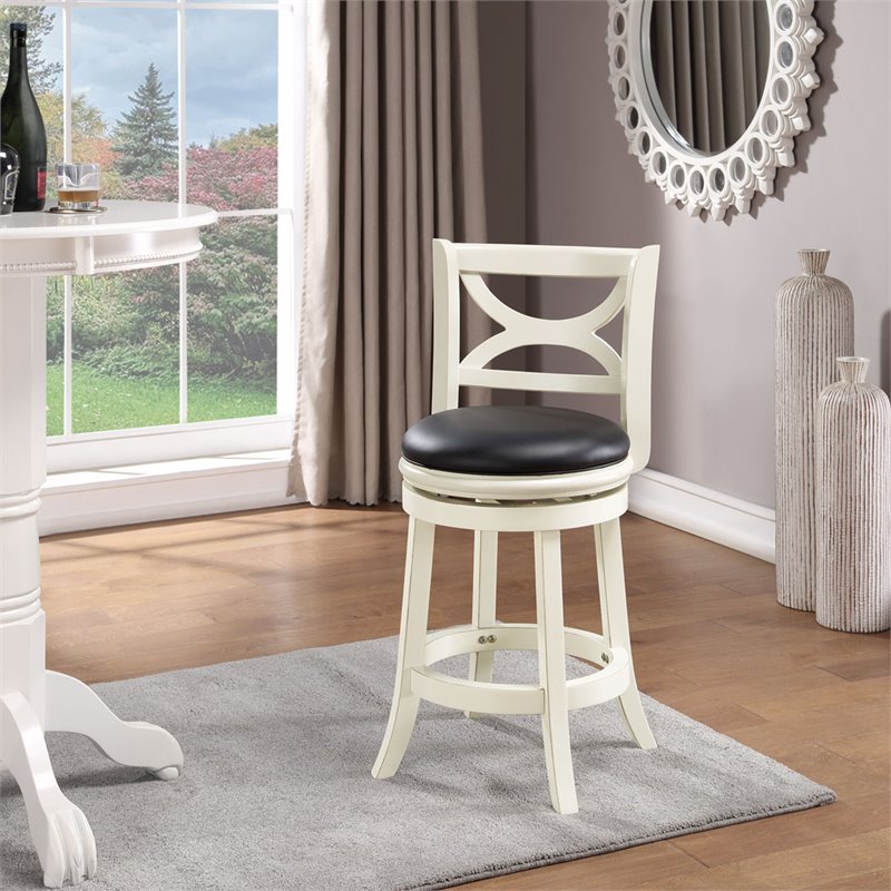 Boraam Florence Counter Height Swivel Counter Stool in Buttermilk