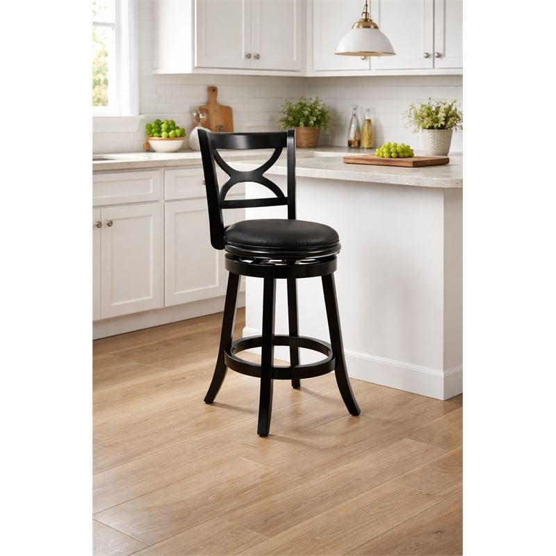 Boraam Florence Counter Height Swivel Counter Stool in Black Sandthru