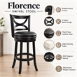Boraam Florence Bar Height Swivel Bar Stool in Black Sandthru