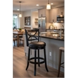 Boraam Florence Bar Height Swivel Bar Stool in Black Sandthru