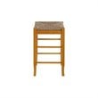 Boraam Wood Square Rush Backless Counter Height Stool in Oak Finish
