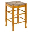 Boraam Wood Square Rush Backless Counter Height Stool in Oak Finish