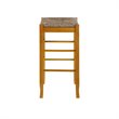Boraam Wood Square Rush Backless Bar Stool in Oak Finish