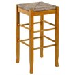 Boraam Wood Square Rush Backless Bar Stool in Oak Finish