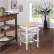 Boraam Wood Square Rush Backless Counter Stool - Cream Finish