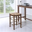 Boraam Wood Square Rush Backless Counter Stool in Cappuccino Finish