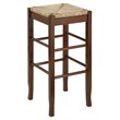 Boraam Wood Square Rush Backless Bar Stool in Cappuccino Finish
