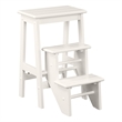 Boraam Wood Niko 24.5 in Folding Step Stool in Cream Finish