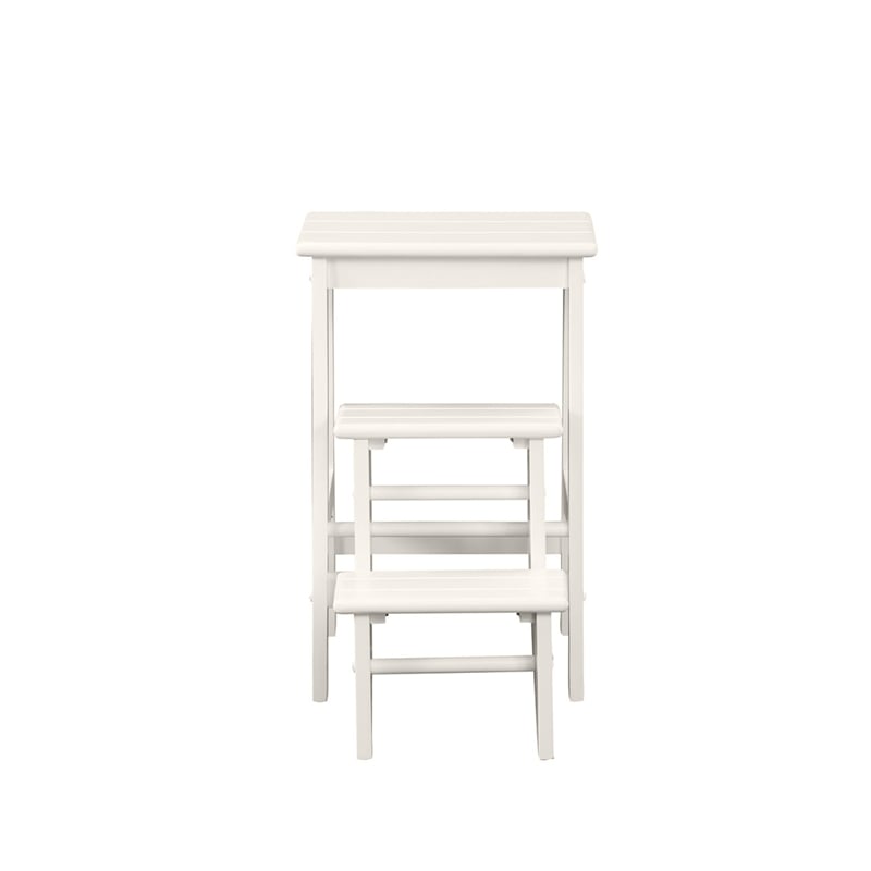 Boraam Wood Niko 24.5 in Folding Step Stool in Cream Finish