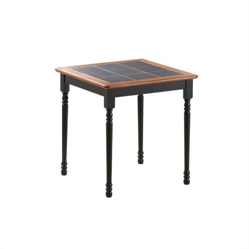 30" x 30" Square Wood Dining Table in Black and Cherry - 70005