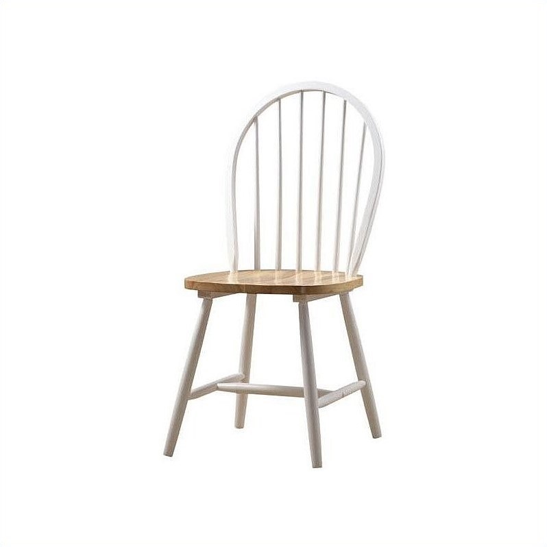Boraam Farmhouse Dining Chair in White and Natural (Set of Two) Cymax