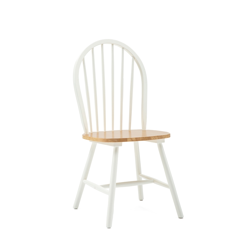 Boraam Farmhouse Dining Chair in White and Natural (Set of Two) Cymax