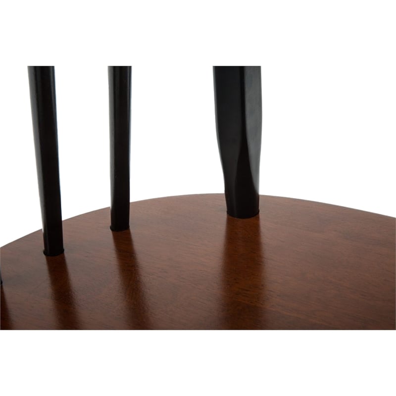 Boraam Wood Farmhouse Dining Chair in Black and Cherry Finish (Set of Two)