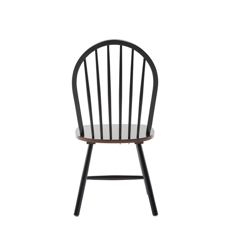 Boraam Wood Farmhouse Dining Chair in Black and Cherry Finish (Set of Two)
