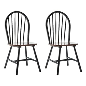 Boraam Farmhouse  Dining Chair in Black and Cherry (Set of Two)